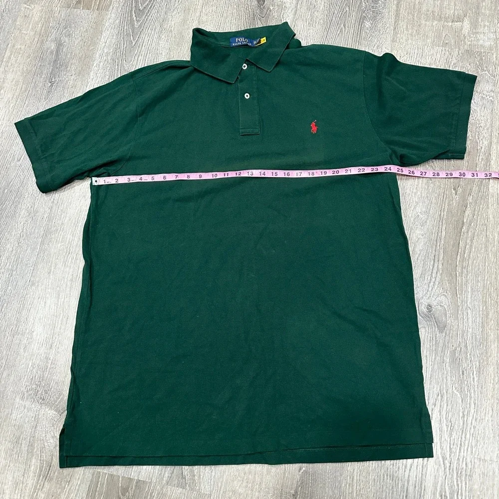 Polo Ralph‎ Lauren Polo Shirt Men's 2XLT Green Breathable Red Pony Casual Shirt
